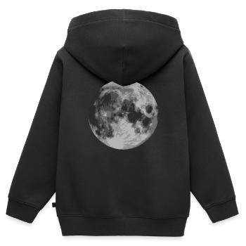 Juste la lune - Sweat Premium à capuche zippé enfant bio - noir - Dos - AI Model Kid Male (0cm)