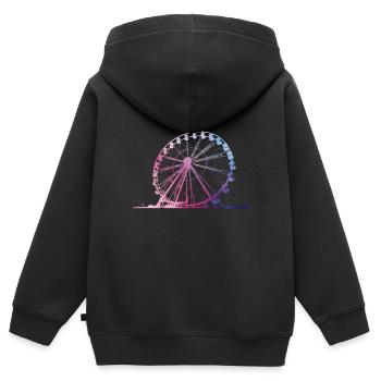 Showman grande roue fête foraine fête foraine - Sweat Premium à capuche zippé enfant bio - noir - Dos - AI Model Kid Male (0cm)