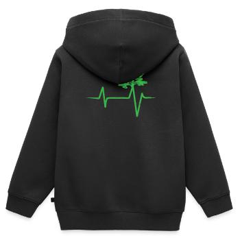 Chemise Bonsai Tree - Bonsai japonais - Junipe - Sweat Premium à capuche zippé enfant bio - noir - Dos - AI Model Kid Male (0cm)
