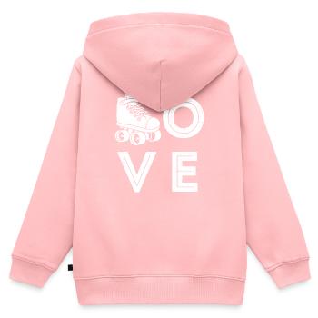 Cute Roller Skating Shirt - Roller Skater - Roller - Sweat Premium à capuche zippé enfant bio - rose - Dos - AI Model Kid Female (0cm)