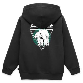 Polar Bear - Kinder Premium Organic Zip Hoodie - Schwarz - Hinten - AI Model Kid Male (0cm)