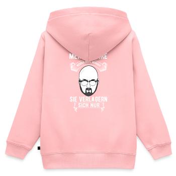 Glatzkopf Haare lustiger Glatzen Spruch Geschenk - Kinder Premium Organic Zip Hoodie - Rosa - Hinten - AI Model Kid Female (0cm)