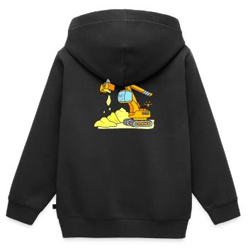 Bagger Baustelle Teleskopbagger - Kinder Premium Organic Zip Hoodie - Schwarz - Hinten - AI Model Kid Male (0cm)