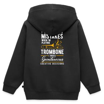 trombone - Sweat Premium à capuche zippé enfant bio - noir - Dos - AI Model Kid Male (0cm)