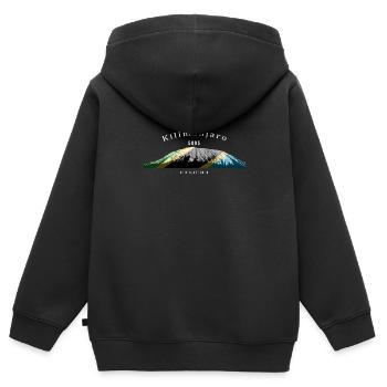 Kilimanjaro, Kilimanjaro, la plus haute montagne d’Afrique - Sweat Premium à capuche zippé enfant bio - noir - Dos - AI Model Kid Male (0cm)