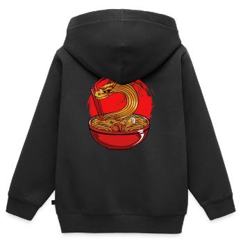 Ramen Drache Japanische Nudeln Kunst Japan Fans - Kinder Premium Organic Zip Hoodie - Schwarz - Hinten - AI Model Kid Male (0cm)