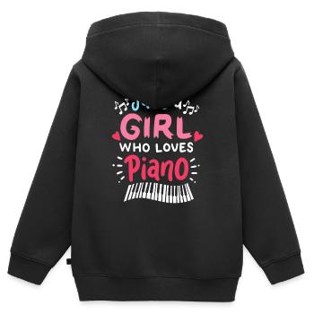 Piano piano - Kids Premium Organic Zip-up Hoodie - black - Back - AI Model Kid Male (0cm)