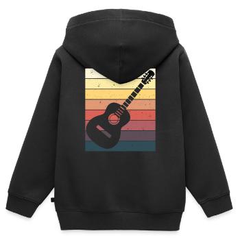 Gitarrenspieler Akustische Gitarre Geschenk - Kinder Premium Organic Zip Hoodie - Schwarz - Hinten - AI Model Kid Male (0cm)