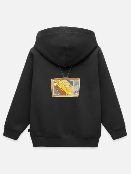 Retro TV - Kinder Premium Organic Zip Hoodie - Schwarz