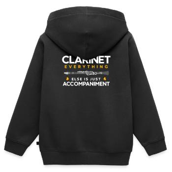 clarinette - Sweat Premium à capuche zippé enfant bio - noir - Dos - AI Model Kid Male (0cm)