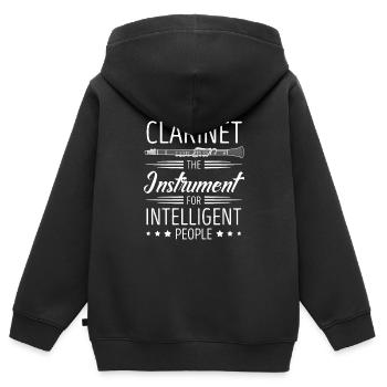 clarinette - Sweat Premium à capuche zippé enfant bio - noir - Dos - AI Model Kid Male (0cm)