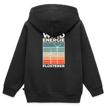 Windrad Windpark Windkraft Flüsterer - Kinder Premium Organic Zip Hoodie - Schwarz - Hinten - AI Model Kid Male (0cm)
