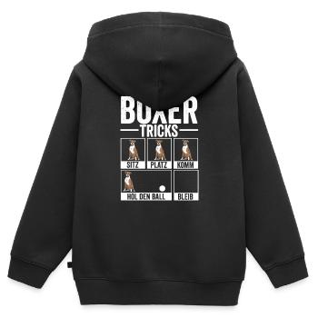 Deutscher Boxer Hundehalter Geschenk - Kinder Premium Organic Zip Hoodie - Schwarz - Hinten - AI Model Kid Male (0cm)
