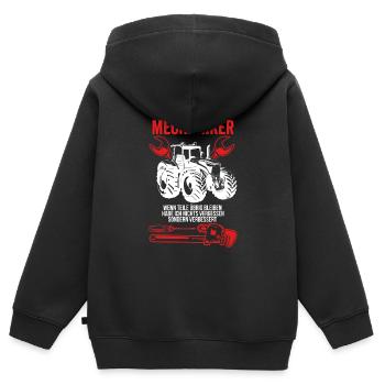 Landmaschinen Mechaniker Geschenkidee - Kinder Premium Organic Zip Hoodie - Schwarz - Hinten - AI Model Kid Male (0cm)
