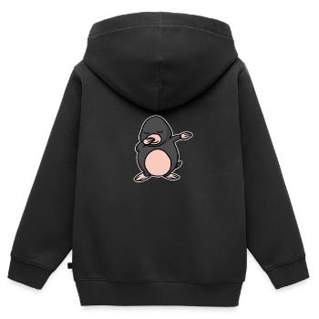 Lustiges Dabbing Maulwurf Geschenk - Kinder Premium Organic Zip Hoodie - Schwarz - Hinten - AI Model Kid Male (0cm)