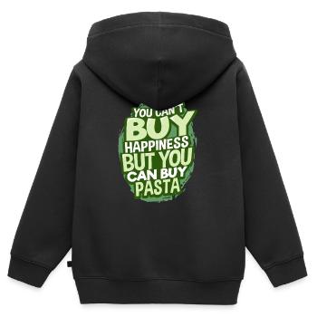 Pâtes pâtes - Sweat Premium à capuche zippé enfant bio - noir - Dos - AI Model Kid Male (0cm)
