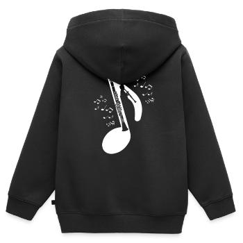clarinette - Sweat Premium à capuche zippé enfant bio - noir - Dos - AI Model Kid Male (0cm)