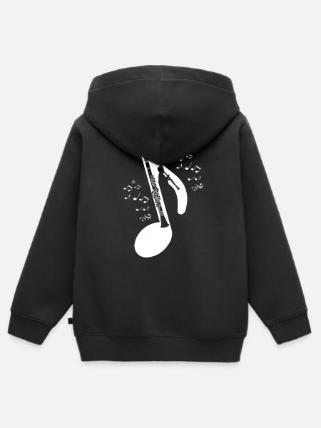 clarinette - Sweat Premium à capuche zippé enfant bio - noir