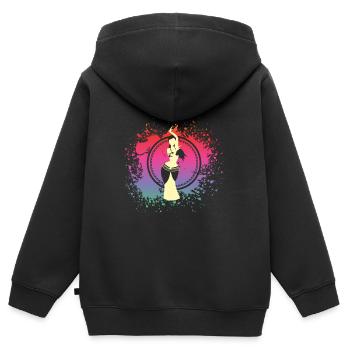 Bauchtanz Design - Kinder Premium Organic Zip Hoodie - Schwarz - Hinten - AI Model Kid Male (0cm)