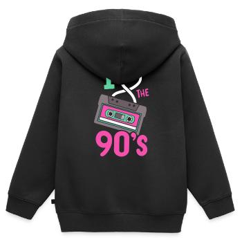90er Retro I liebe die Neunziger - Kinder Premium Organic Zip Hoodie - Schwarz - Hinten - AI Model Kid Male (0cm)