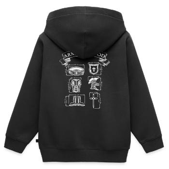 Christlicher Glaube Waffenrüstung Gottes Epheser 6 - Kinder Premium Organic Zip Hoodie - Schwarz - Hinten - AI Model Kid Male (0cm)