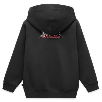 Kölle mit Skyline - Kinder Premium Organic Zip Hoodie - Schwarz - Hinten - AI Model Kid Male (0cm)