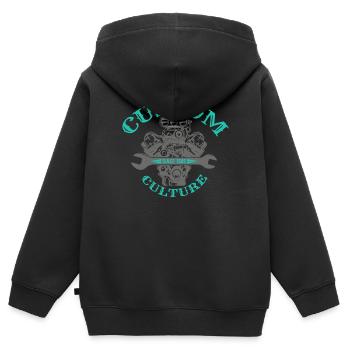 Bloc moteur V8 - Sweat Premium à capuche zippé enfant bio - noir - Dos - AI Model Kid Male (0cm)