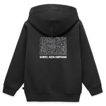 TV scintillement pause pas de réception - Sweat Premium à capuche zippé enfant bio - noir - Dos - AI Model Kid Male (0cm)