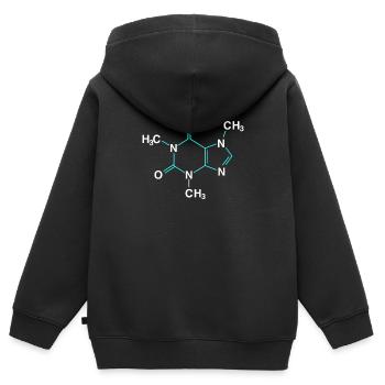 Caféine - Sweat Premium à capuche zippé enfant bio - noir - Dos - AI Model Kid Male (0cm)