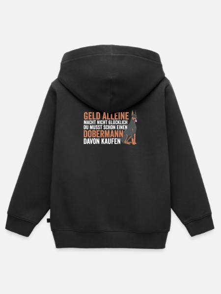Dobermann Besitzer Geschenk - Kinder Premium Organic Zip Hoodie - Schwarz