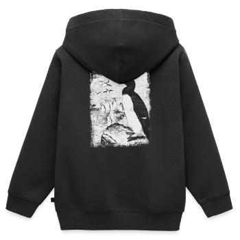 manchot - Sweat Premium à capuche zippé enfant bio - noir - Dos - AI Model Kid Male (0cm)