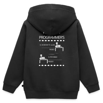Lustiges Programmierer Problem - Kinder Premium Organic Zip Hoodie - Schwarz - Hinten - AI Model Kid Male (0cm)
