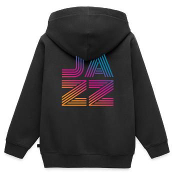 jazz - Sweat Premium à capuche zippé enfant bio - noir - Dos - AI Model Kid Male (0cm)