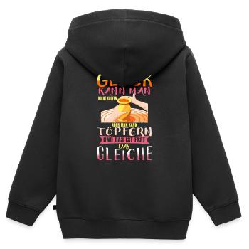 Töpfern Ist Glück - Kinder Premium Organic Zip Hoodie - Schwarz - Hinten - AI Model Kid Male (0cm)