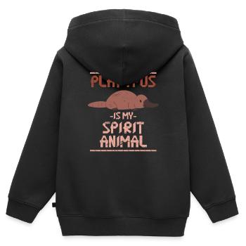 Schnabeltier Tier Tierliebhaber - Kinder Premium Organic Zip Hoodie - Schwarz - Hinten - AI Model Kid Male (0cm)