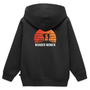 Wander Woman Reise Freiheit Design - Kinder Premium Organic Zip Hoodie - Schwarz - Hinten - AI Model Kid Male (0cm)