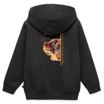 Cavalier King Charles Spaniel Mom - Kinder Premium Organic Zip Hoodie - Schwarz - Hinten - AI Model Kid Male (0cm)