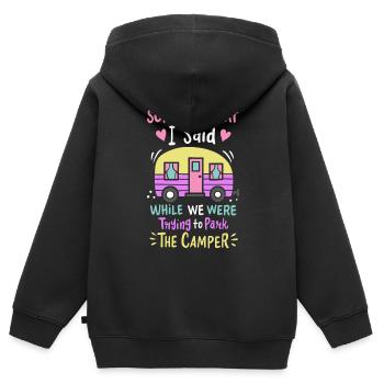 Camping Tentes Camping Camping - Sweat Premium à capuche zippé enfant bio - noir - Dos - AI Model Kid Male (0cm)