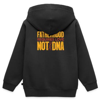 Stiefvater - Kinder Premium Organic Zip Hoodie - Schwarz - Hinten - AI Model Kid Male (0cm)
