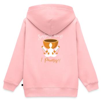 Klangschale kaufen - Kinder Premium Organic Zip Hoodie - Rosa - Hinten - AI Model Kid Female (0cm)