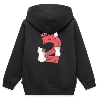 2 Geburtstag Baby Katzen 2 Jahre - Kinder Premium Organic Zip Hoodie - Schwarz - Hinten - AI Model Kid Male (0cm)