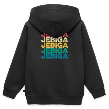 Jebiga rôti Yougoslavie disant Balkan Yugo - Sweat Premium à capuche zippé enfant bio - noir - Dos - AI Model Kid Male (0cm)