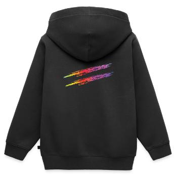Égalité Rainbow LGBT Gay Pride lesbienne - Sweat Premium à capuche zippé enfant bio - noir - Dos - AI Model Kid Male (0cm)