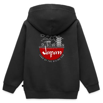 Japon - Sweat Premium à capuche zippé enfant bio - noir - Dos - AI Model Kid Male (0cm)