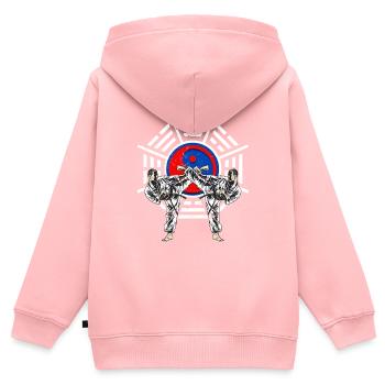 Taekwondo Kampfsport - Kinder Premium Organic Zip Hoodie - Rosa - Hinten - AI Model Kid Female (0cm)