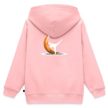 Concours de Taekwondo Corée - Sweat Premium à capuche zippé enfant bio - rose - Dos - AI Model Kid Female (0cm)