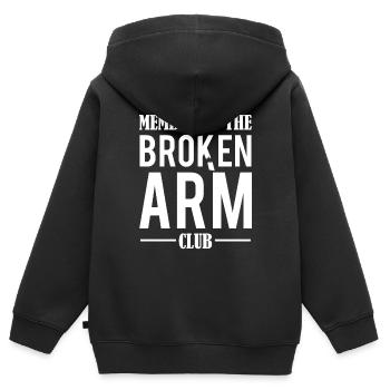 Membre du club du bras cassé os cassé - Sweat Premium à capuche zippé enfant bio - noir - Dos - AI Model Kid Male (0cm)