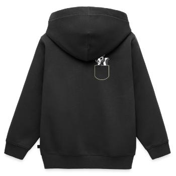 Skunk dans La poche poitrine Putois T-shirt - Sweat Premium à capuche zippé enfant bio - noir - Dos - AI Model Kid Male (0cm)