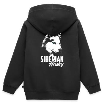 Husky - Kinder Premium Organic Zip Hoodie - Schwarz - Hinten - AI Model Kid Male (0cm)
