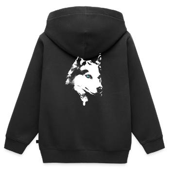 Husky - Kinder Premium Organic Zip Hoodie - Schwarz - Hinten - AI Model Kid Male (0cm)